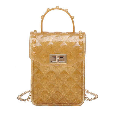 

Women Cute Fashion PVC Mobile Phone Bag Chain Jelly Small Shoulder Bags