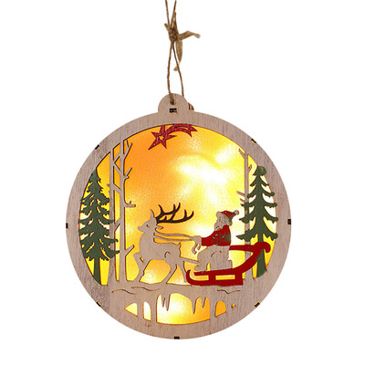 

Toponeto LED Light Wood House Cute Christmas Tree Ornaments Window Holiday Decoration