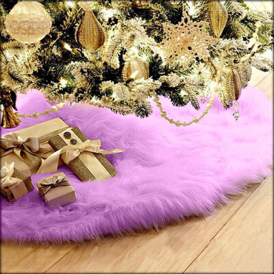 

〖Follure〗75cm Christmas Plush Long Haired Christmas Tree Skirt Christmas Home Decor GN
