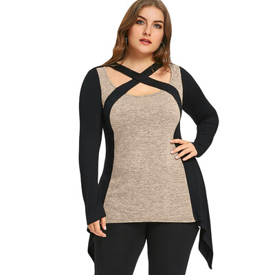 

Plus Size Marled Criss Cross T-shirt