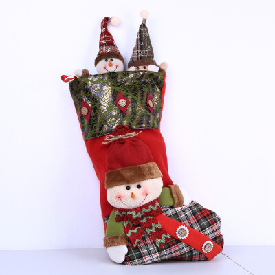 

〖Follure〗Christmas Stocking Large Sock Santa Claus Candy Gift Bag Xmas Tree Hanging Decor