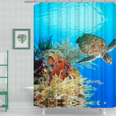 

Greensen 180180cm Polyester Fiber Sea World Pattern Waterproof Bathroom Shower Curtain with Hook Hotel CurtainShower Curtain