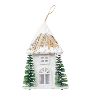 

Toponeto Wood House Christmas Pendant Tree Decorations Ornaments Luminous Cabin House