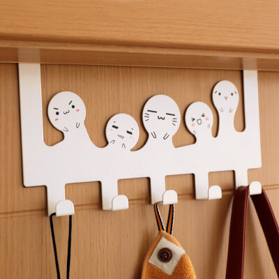 

Siaonvr Cartoon Over-The-Door Hook Rack 5 Hooks Hanger Storage Holder Hanging Coat Hat B