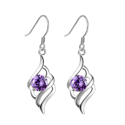 

Fashion Women Rhinestone Long Dangle Angel Wing Hook Earrings Party Jewelry Gift