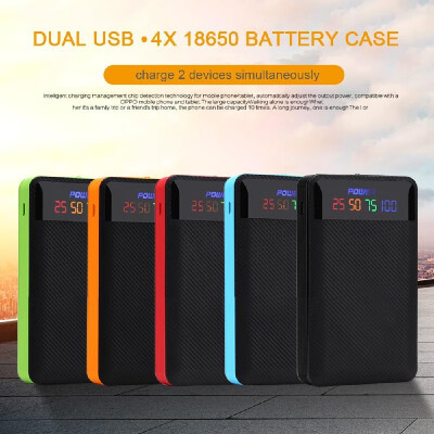 

Dual USB 4x 18650 Battery Case Power Bank DIY Kit Battery Charger Cover Battery Box Holder Shell