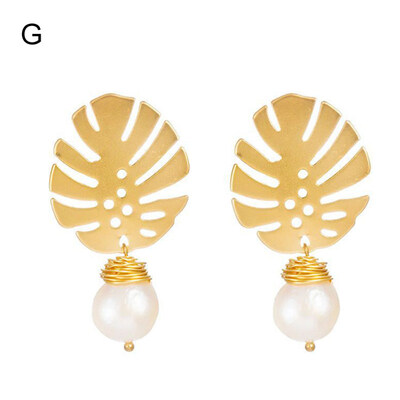

Fashion Irregular Faux Pearl Geometric Dangle Earrings Women Party Jewelry Gift