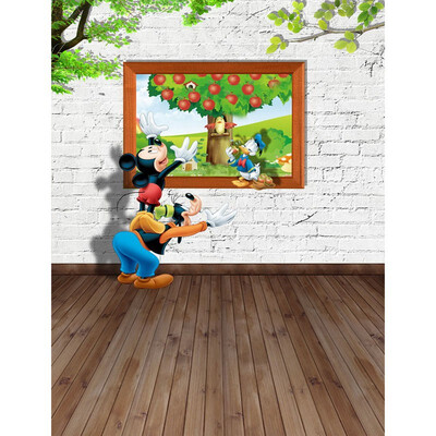

Monkey Picking Peach Photo Backdrop 57FT Vinyl Fabric Cloth Digital Printing Photo Background s-2435