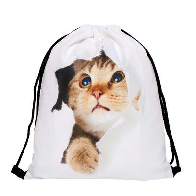 

Portable Backpack 3D Digital Printed Drawstring Outdoor Riding Beach Bag