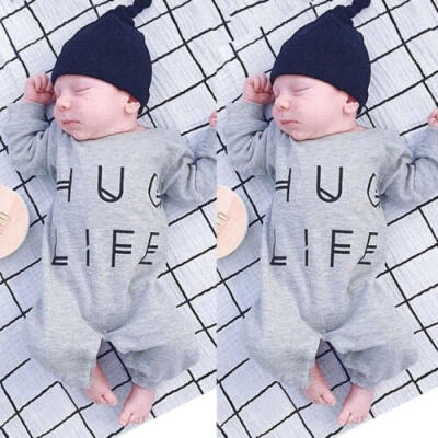 

Newborn Baby Boys Girls Bodysuit Hug Life Romper Jumpsuit Outfits Casual Clothes