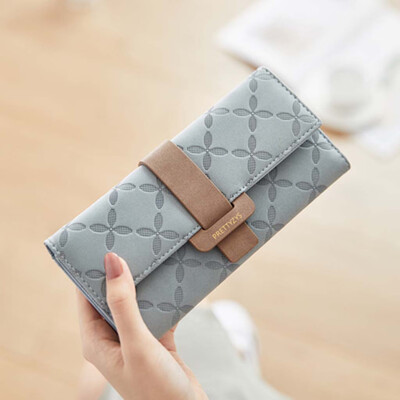 

Tailored Womens Fashion Buckle Wallet Multi-Card Long Wallet Personality