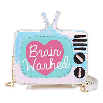 

Cute Cartoon TV Mini Holographic Chain Strap Crossbody Shoulder Bag Handbag