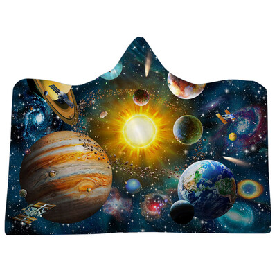 

Gobestart Cosmic Planet Series Plush Hooded Blanket Lichens Hooded Blanket 150x200cm