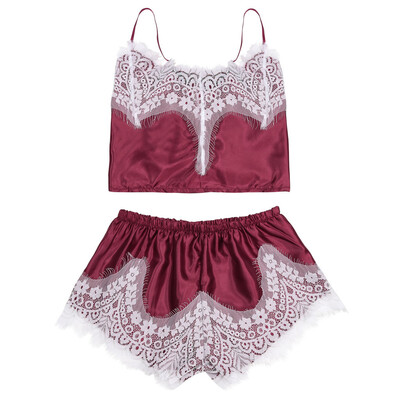 

Toponeto Women Sexy Satin Lace Lingerie Babydoll Underwear Nightwear One Piece Set