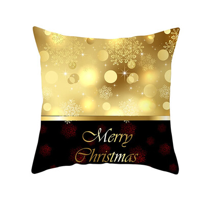 

Tailored Christmas Pillow Case Glitter Polyester Sofa Throw Cushion Cover Home Decor