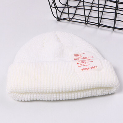 

Sticking letters original Chao brand melon skin wool cap sailor short-style hooligans retro-Korean hip-hop ins knitted hat