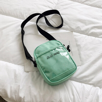 

Tailored Fashion Ladies Trend Transparent Canvas Wild Shoulder Bag Messenger Bag
