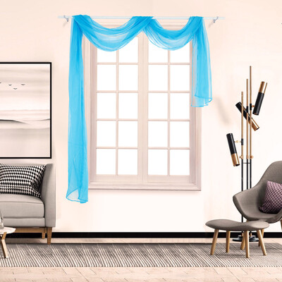 

Gobestart 1Pcs Voile Curtain Swags All Colours Pelmet Valance Net Curtains Voile Swag