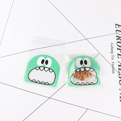

Cute Big Mouth Monster Plastic Bag Wedding Party Cookie Candy Gift Bags Self Adhesive Halloween Party Favors