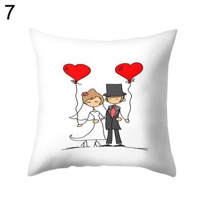 

Love Wedding Bride Groom Pillow Case Cushion Cover Sofa Car Bedroom Decoration