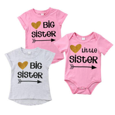 

Kids Baby Boy Big Little Sister Matching Clothes Romper Bodysuit T-shirt Summer