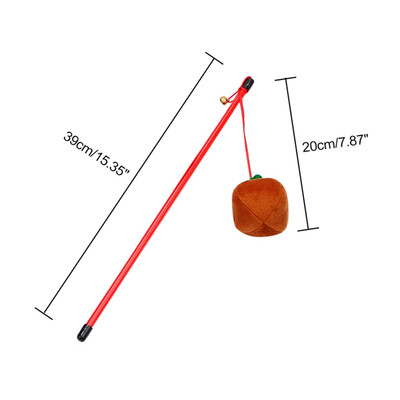 

Tease Cat Red scratching Wand teaser Toy with Golden Bell Cute Pumpkin Design for Halloween Built-in Catnip Pet Products