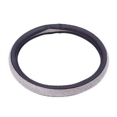 

Novel Shinning Crystal Car Steering Wheel Cover Soft Leather with Beautiful Rhinestones Cool Auto Accessories