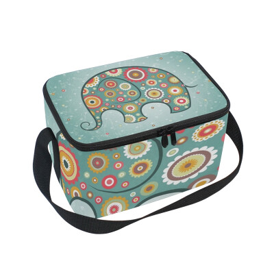 

ALAZA Insulated Lunch Box Roma Elephant Lunch Bag for Men Women Portable Tote Bag Cooler Bag