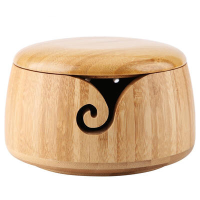 

Greensen Bamboo Yarn Bowl Yarn Holder with Removable Lid for Knitting&Crocheting