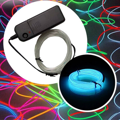 

Siaonvr 1M Battery Operated Luminescent Neon LED Lights Glow EL Wire String Strip Rope