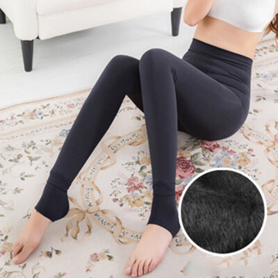 

Women Solid Fleece Lined Thermal Leggings Sexy Ladies Skinny Winter Warm Pants
