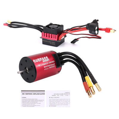 

Tailored Waterproof 3650 4300KV Brushless Motor60A ESC For 110 RC Car