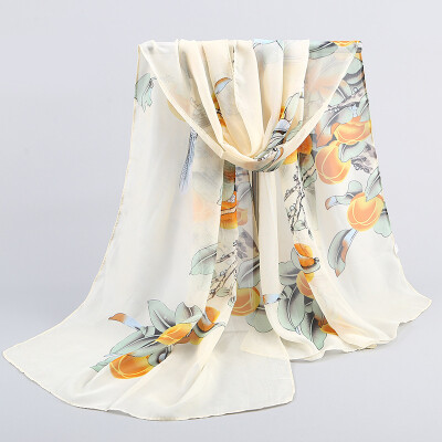 

2018 spring new magpie primrose ladies chiffon silk scarf wholesale Yiwu small scarf scarf gift