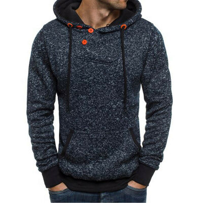

Mens Winter Warm Hoodies Slim Fit Hooded Sweatshirt Outwear Sweater Coat Jacket