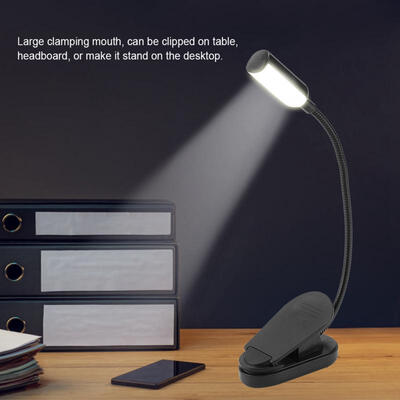 

Greensen Adjustable USB 4 LED Night Lamp Cold White with Clip for Table Reading Book Bed Light