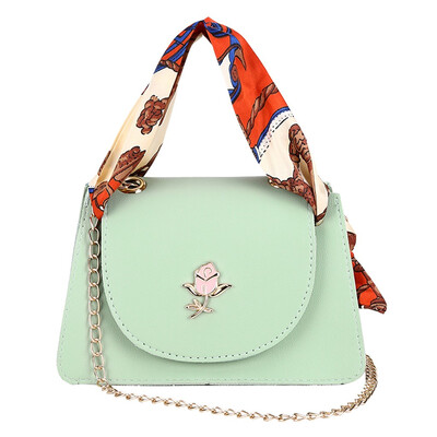 

Women Rose Shoulder Bag Fashion Scarf Messenger Bags Simple PU Leather Small Chain Crossbody Bags Mini Handbag T10