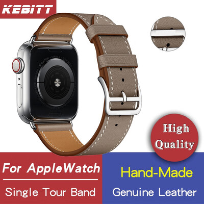 

Kebitt genuine leather men women single tour bands For apple watch series 5 4 3 iwatch strap 38 40MM 42 44mm band