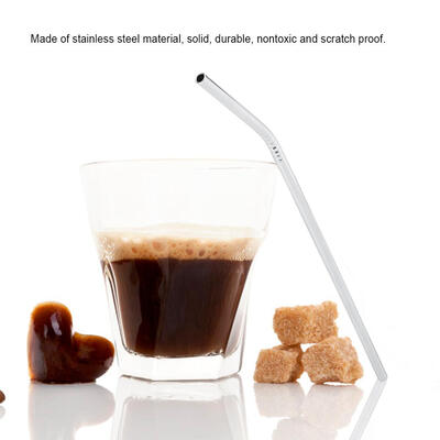 

Greensen Stainless Steel Metal Reusable Straignt Bent Drinking Straws Fruit Juice Straight Straw Bent Straw
