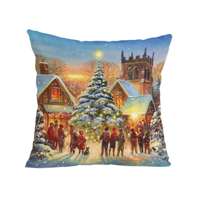 

Tailored Merry Christmas Pillow Cases Soft Sofa Cushion Cover Home Decor Pillow Core