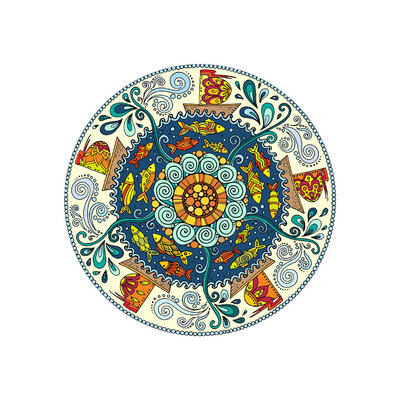 

Toponeto 3D New Round Flower Print Desktop Floor Door Waterproof Home Decorative Stickers