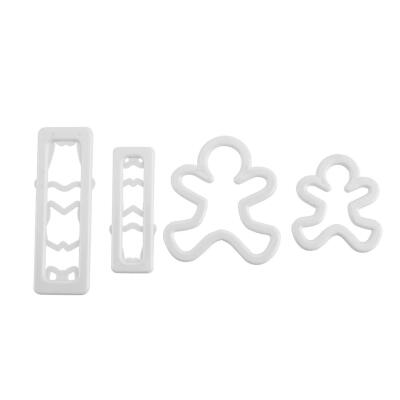 

4pcs Gingerbread Man Plastic Fondant DIY Decorating Cutter Cake Baking Mold