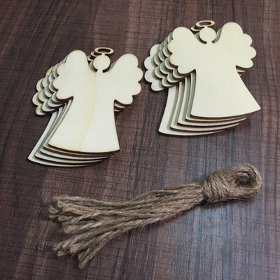 

Aohua 10PC Christmas Snowflakes Wooden Pendants Xmas Tree Ornaments Home Hanging Decor