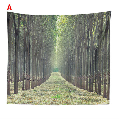 

Toponeto Misty Forest Tapestry Wall Hanging Nature Landscape Tapestry Sunshine Through Tree Tapestries for Bedroom Living Room