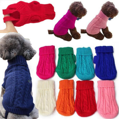 

Popular Pet Cat Dog Knitted Jumper Winter Sweater Warm Coat Jacket Puppy Clothes