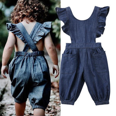 

Infant Newborn Baby Girls Kids Denim Bodysuit Romper Jumpsuit Clothing Outfits