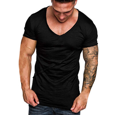 

Toponeto Mens Pure Color Striped Pattern Casual Fashion Lapel Short Sleeve Shirt