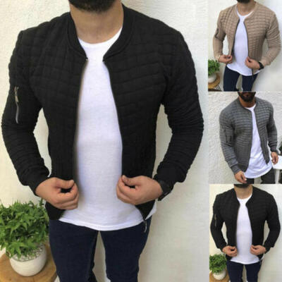 

Mens Cotton Coat Stand Collar Winter Warm Casual Slim Fit Zipper Outwear Jacket