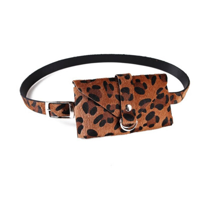 

Women Ladies Fashion Leopard Print Waist Bag Girl Waist Pack Hip Waist Pack Plush Pu Waist Belt Bag Pouch