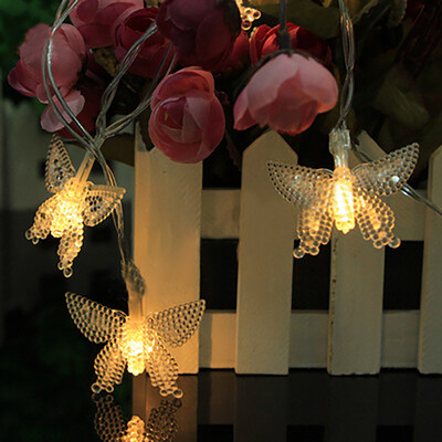 

Gobestart Fiber Optic Rose String White Powder Phase Flower Decorative Lights 10LED