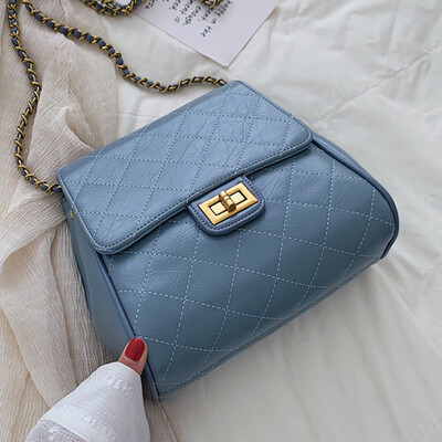 

North bag on the new bag foreign style womens bag 2019 Korean wave Joker Messenger bag fashion Lingge chain shoulder bag